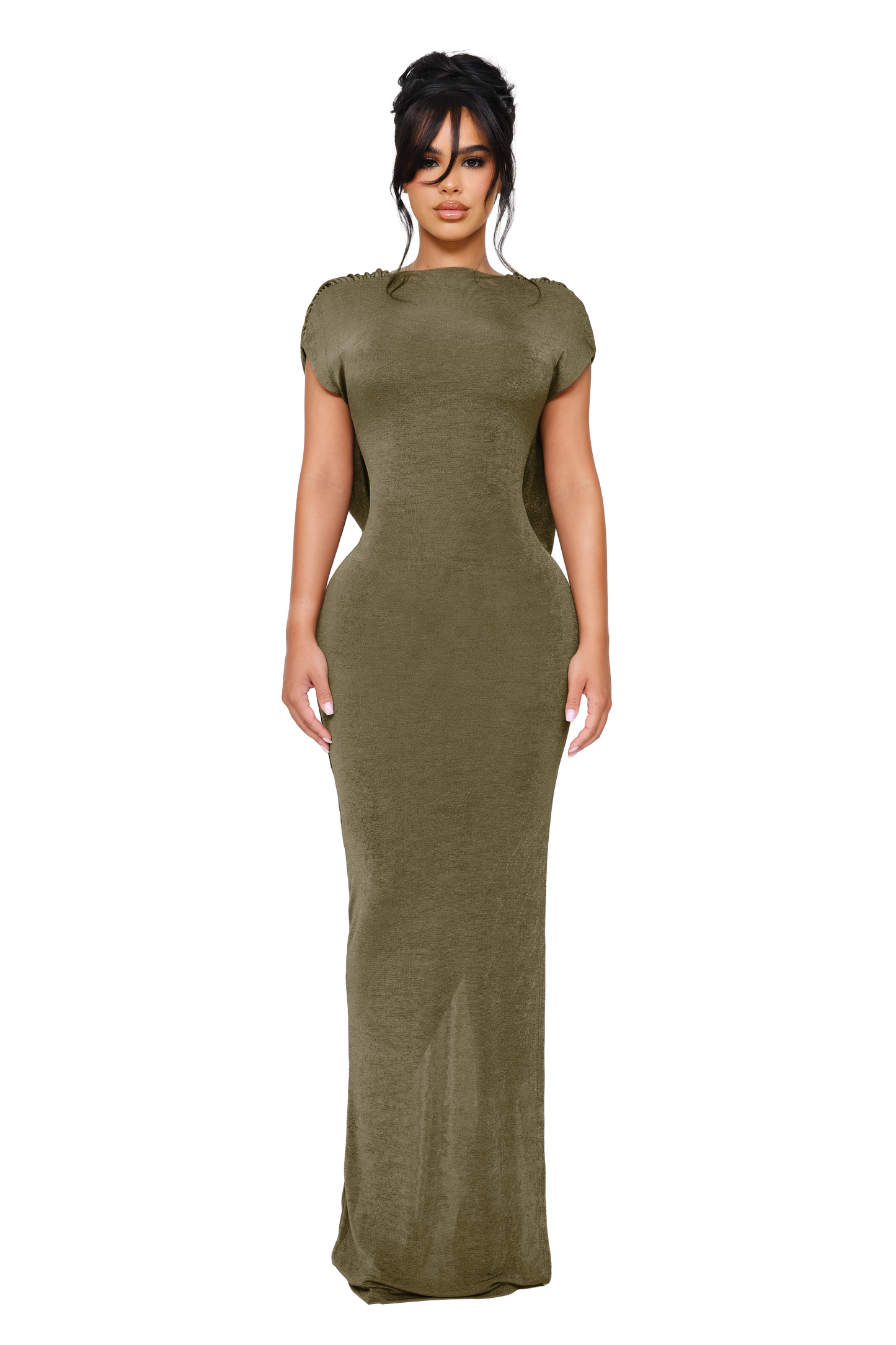 Avara Backless Maxi Dress - Thyme