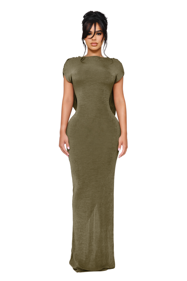 Avara Backless Maxi Dress - Thyme