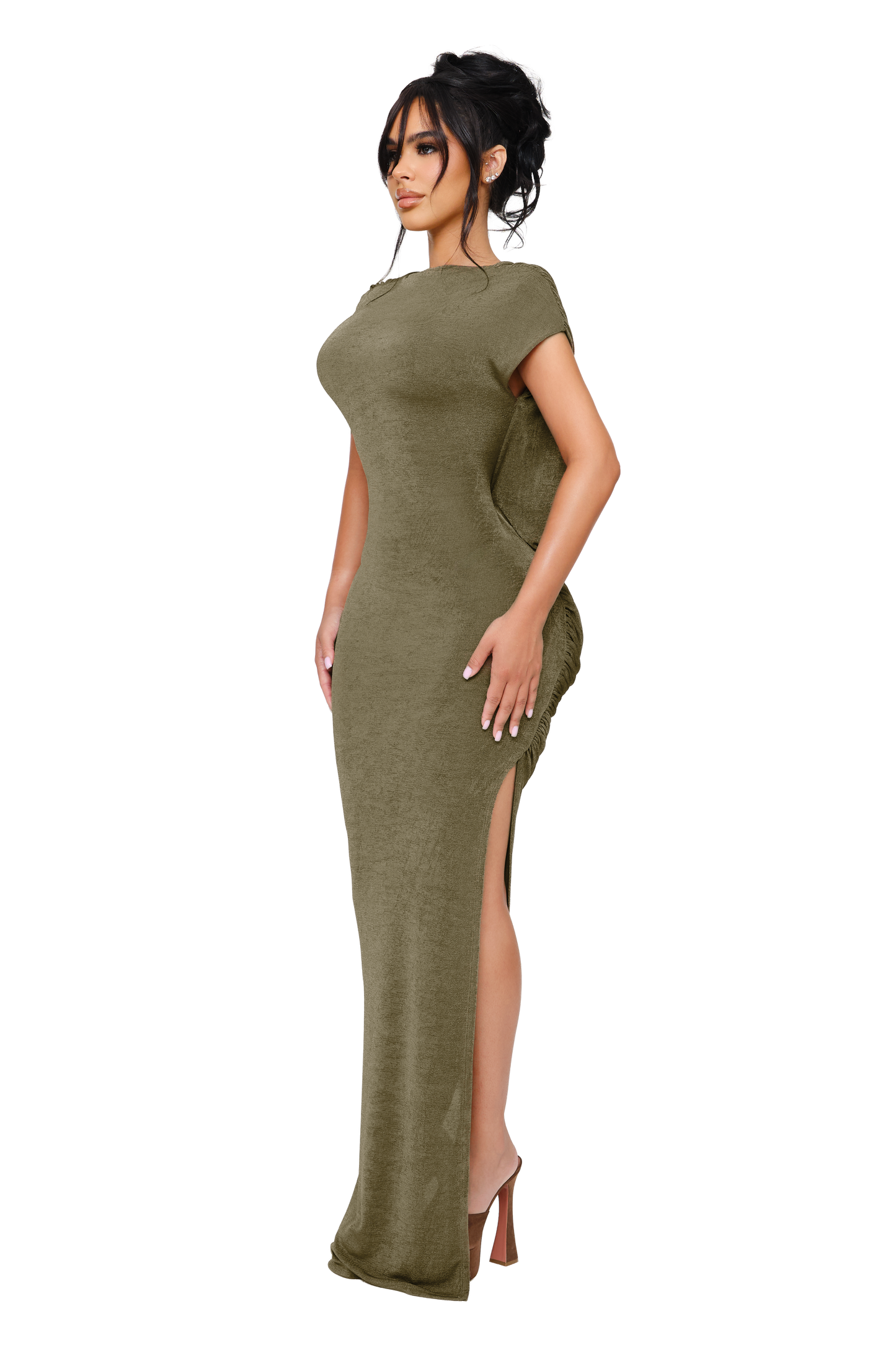 Avara Backless Maxi Dress - Thyme