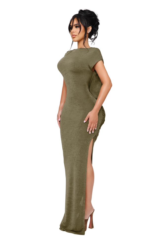 Avara Backless Maxi Dress - Thyme