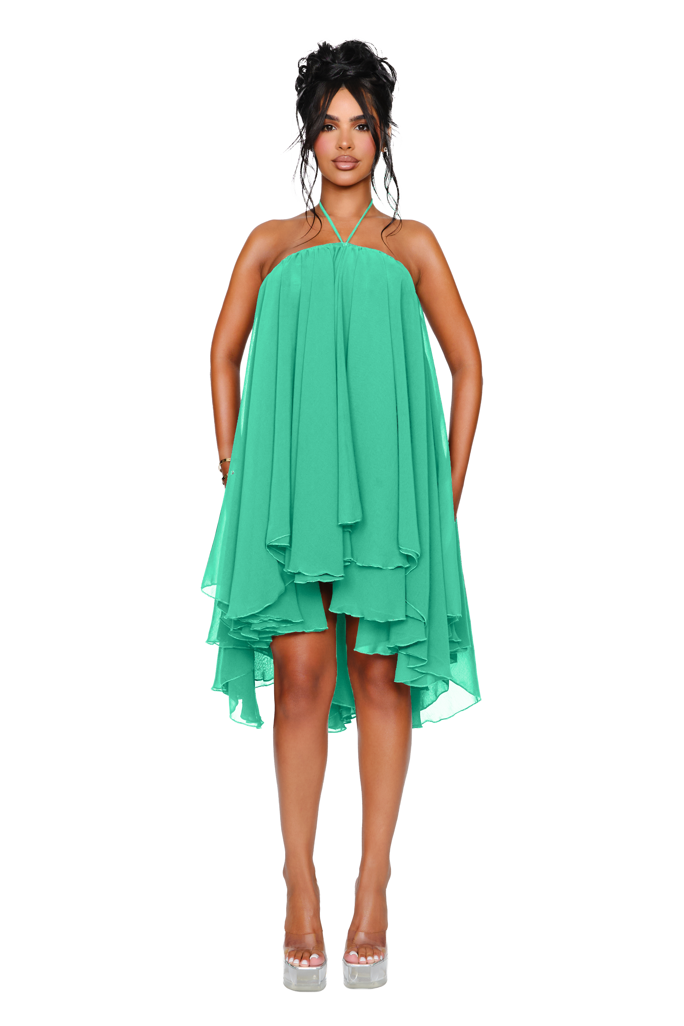 biscay green dress Thar Halter neck