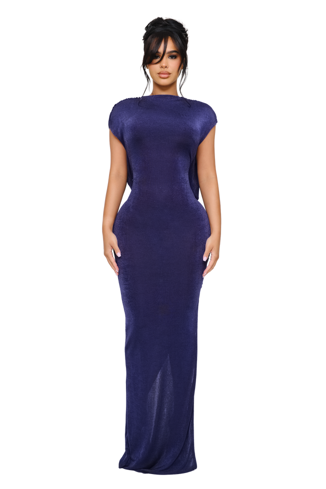 Avara Backless Maxi Dress - Midnight Ache