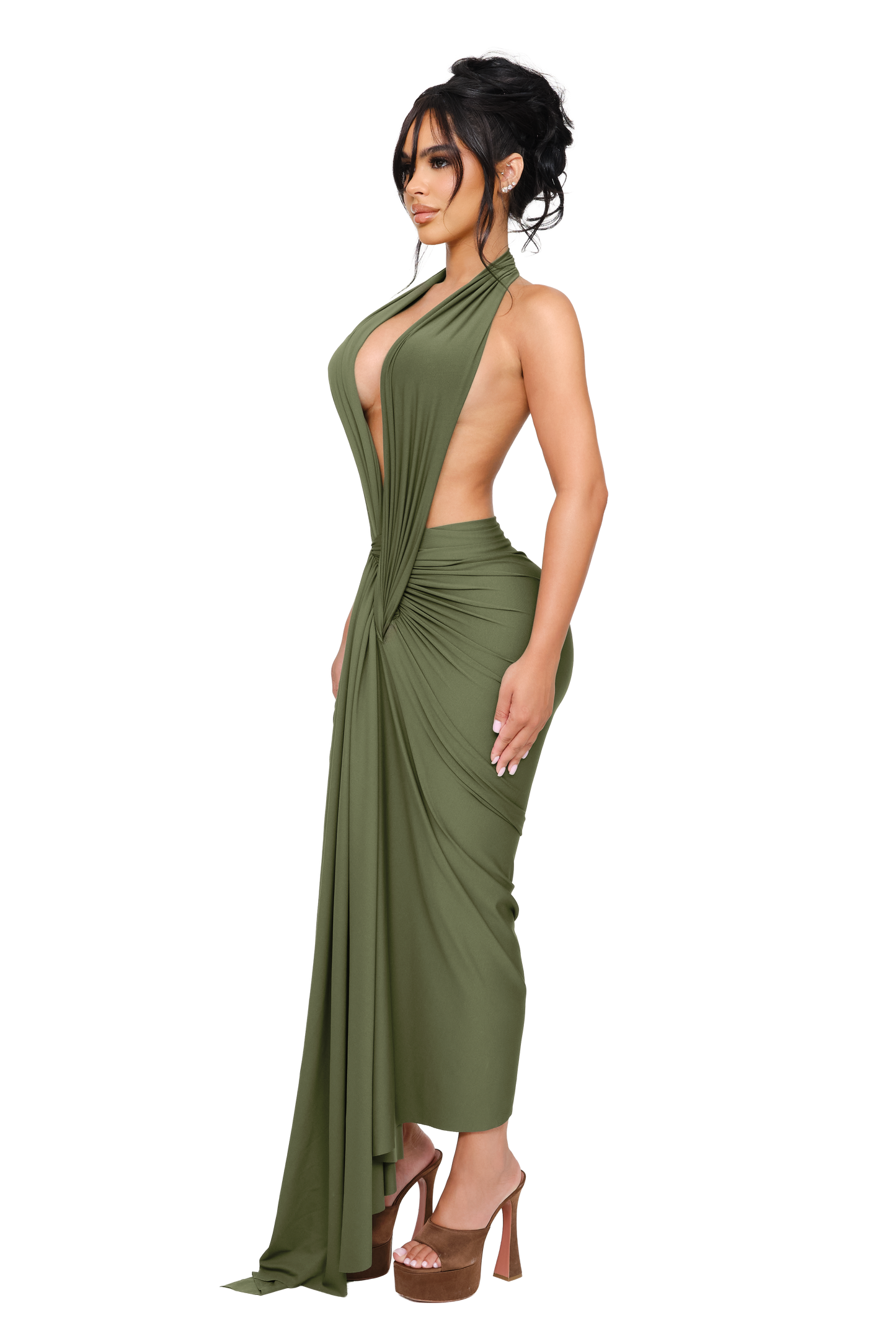 Dionè Halter Midi Dress - Vine Slip