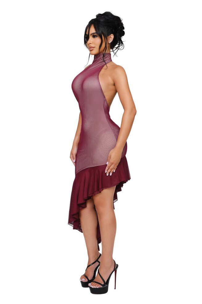 Caliri Ruffle Mini Dress - Sweet Bruise