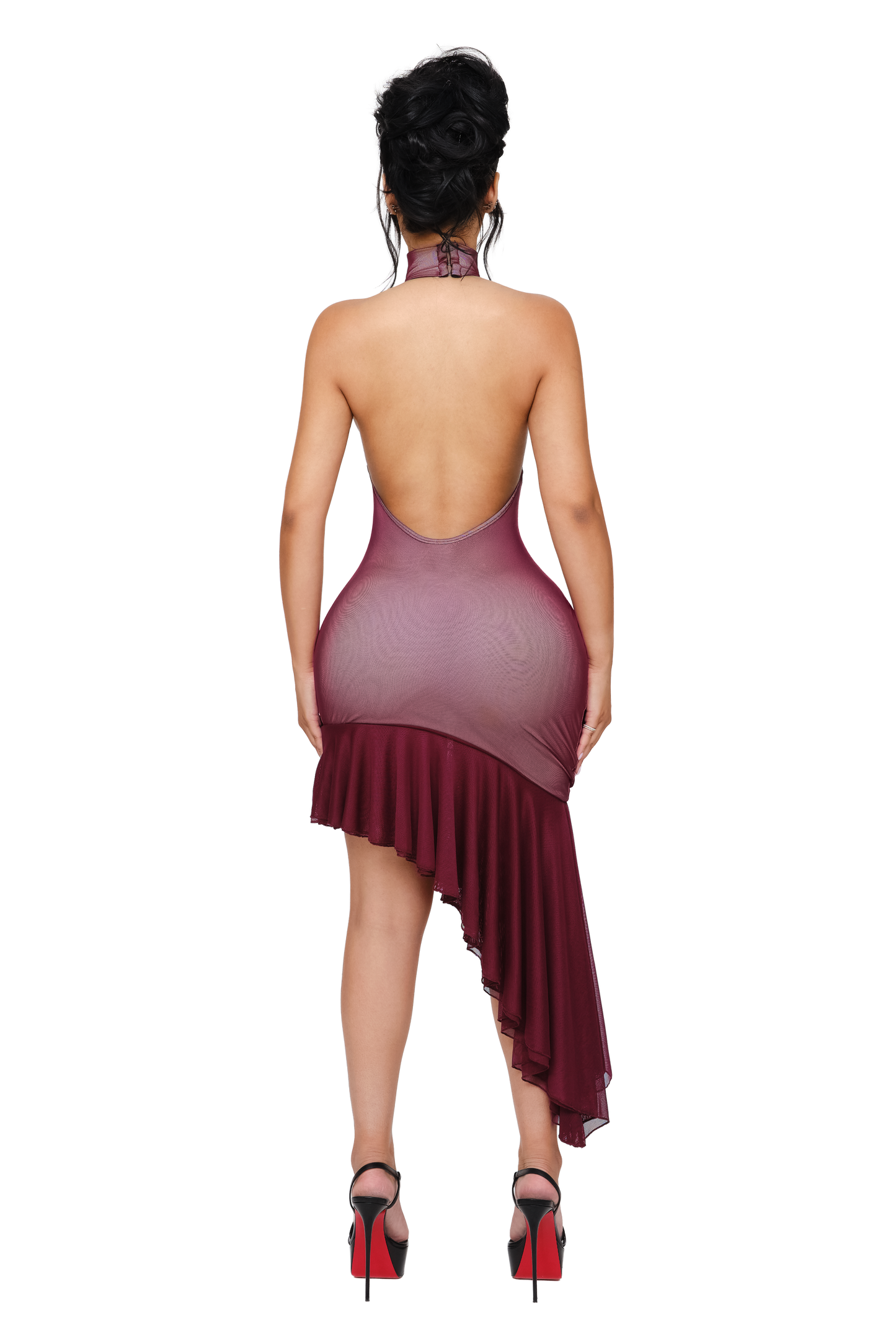 Caliri Ruffle Mini Dress - Sweet Bruise