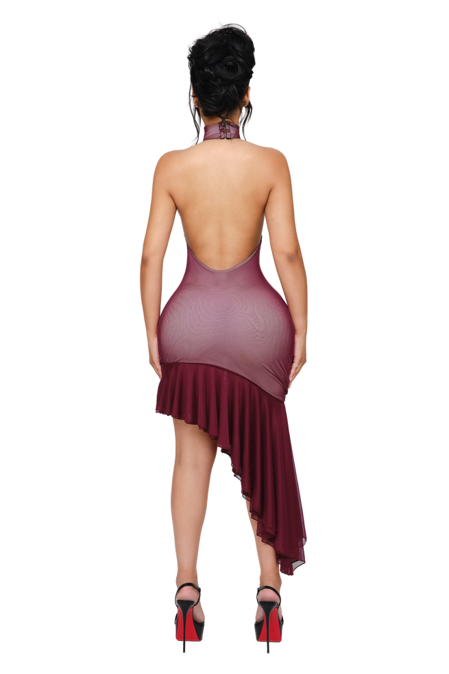 Caliri Ruffle Mini Dress - Sweet Bruise