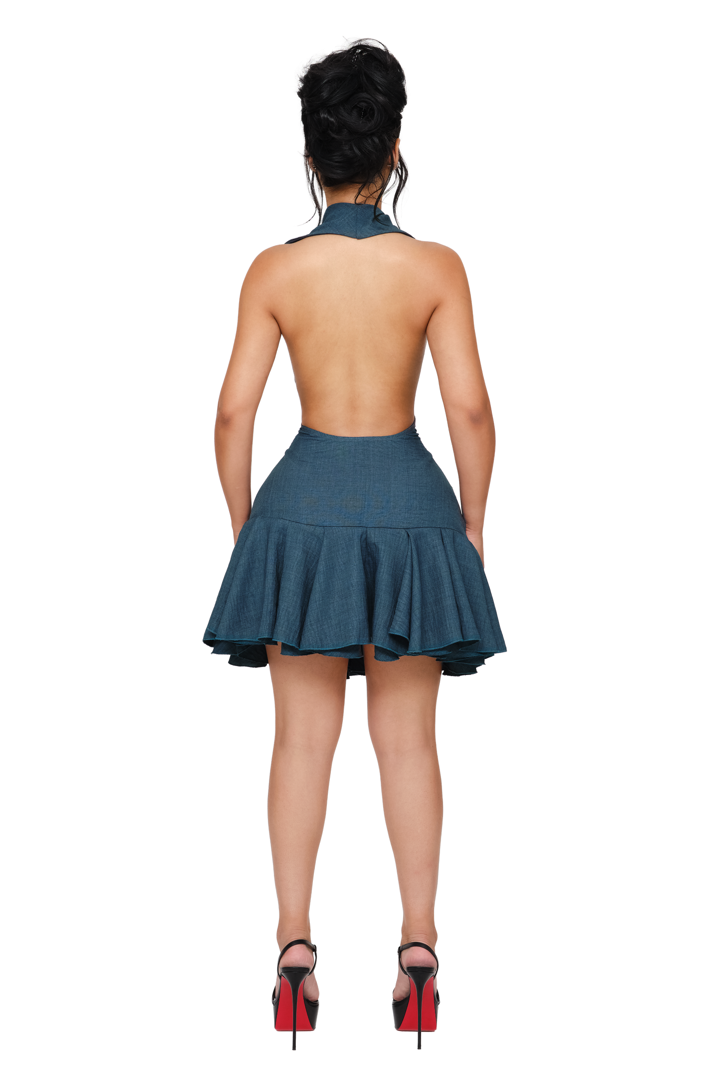 Selin Tailored Mini Dress - Blue Alloy