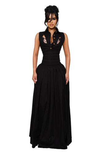Fuji Maxi Skirt - Satin Black