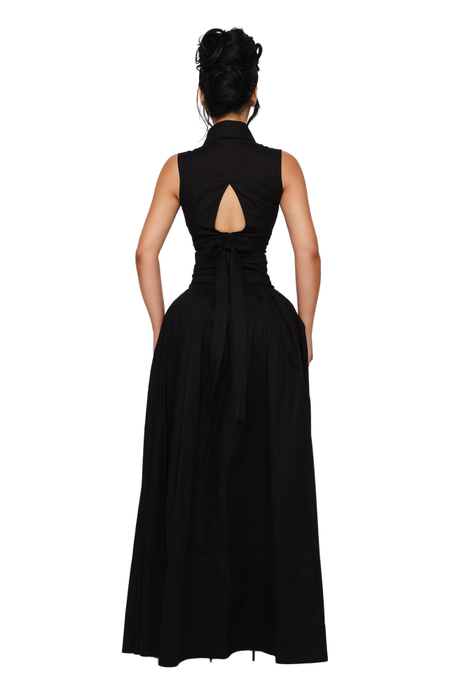 Fuji Maxi Skirt - Satin Black