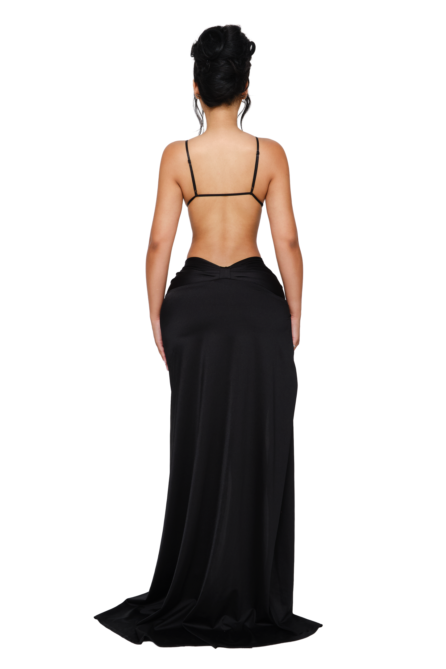 Thessia Cut-Out Maxi Dress - Black Echo