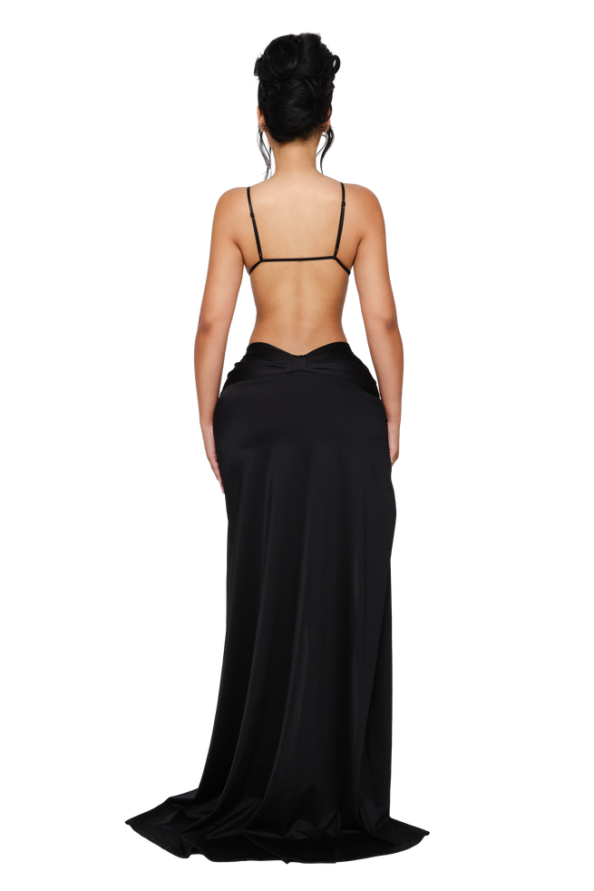 Thessia Cut-Out Maxi Dress - Black Echo