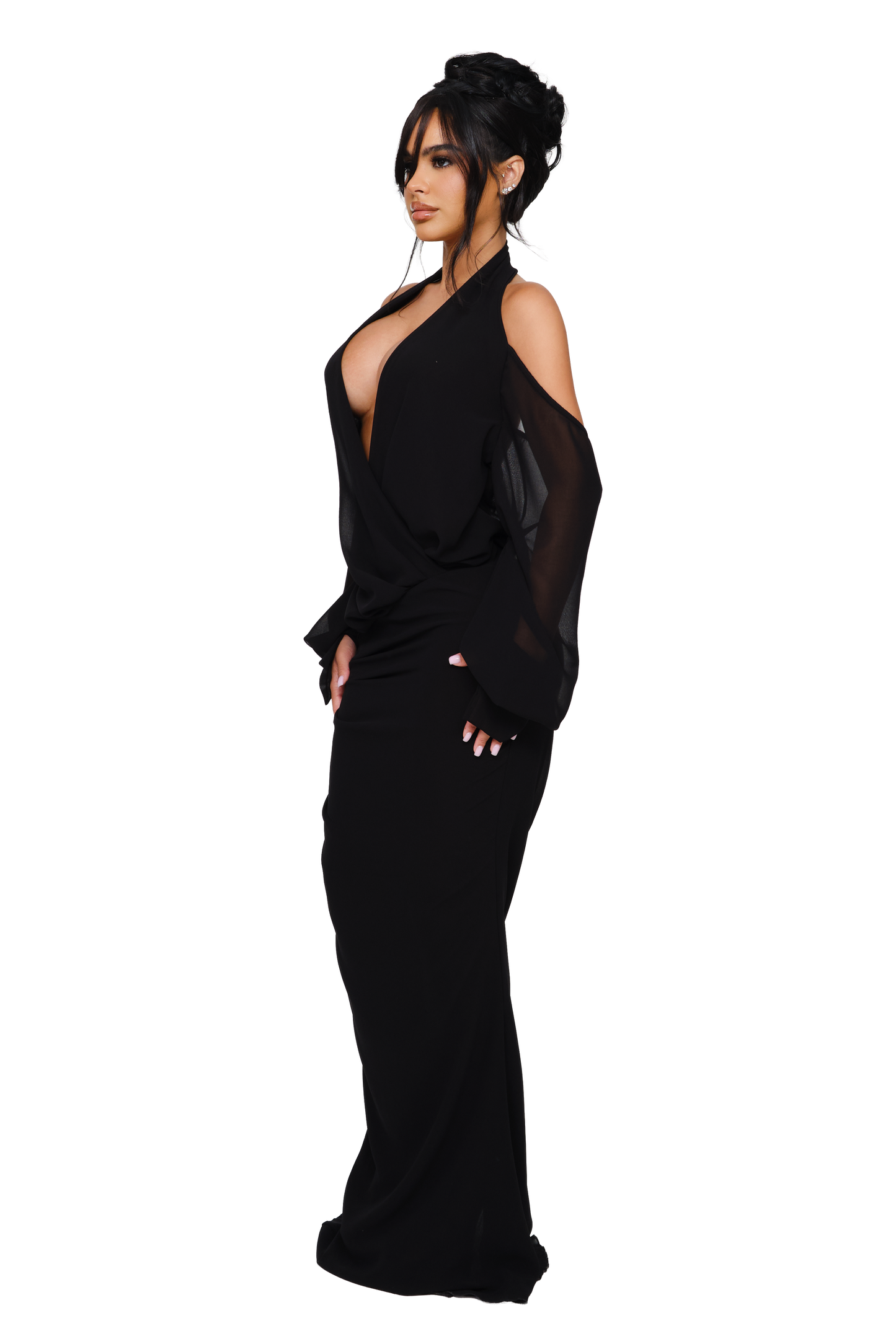Vora Off-Shoulder Maxi Dress - Midnight Script