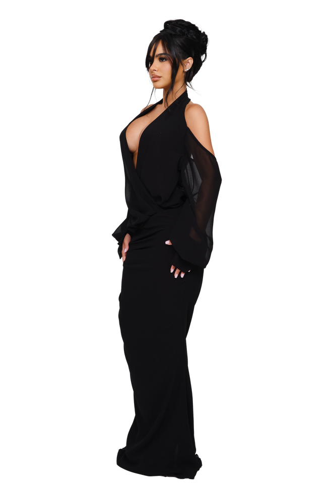 Vora Off-Shoulder Maxi Dress - Midnight Script