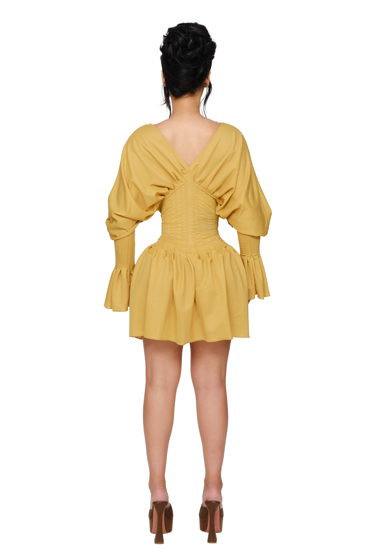 Dusk Draped Mini Dress - Lemon Spoil