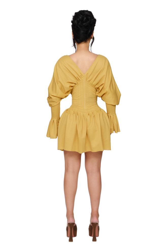 Dusk Draped Mini Dress - Lemon Spoil