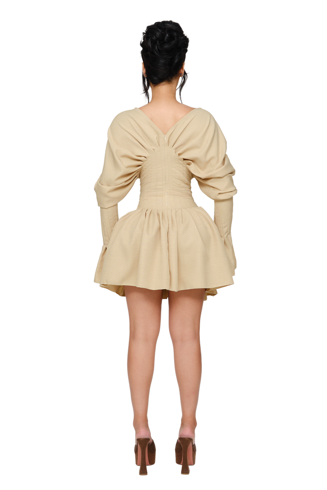 Dusk Draped Mini Dress - Dusted Shell