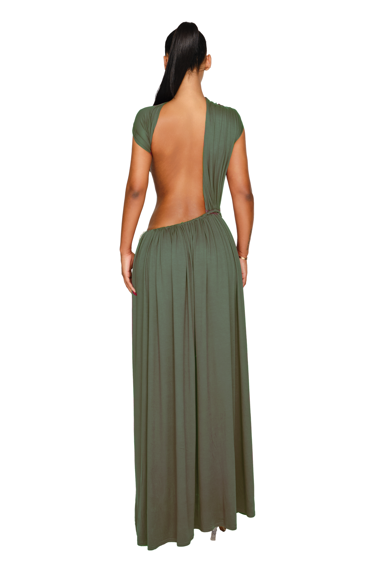 Caroni Dress - Olive Suede