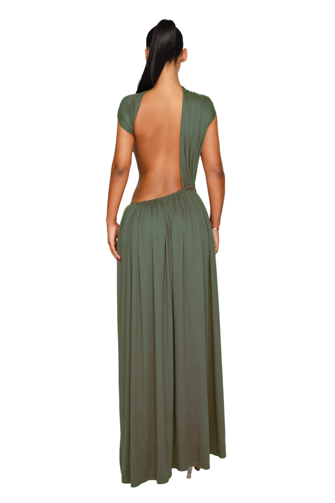 Caroni Dress - Olive Suede