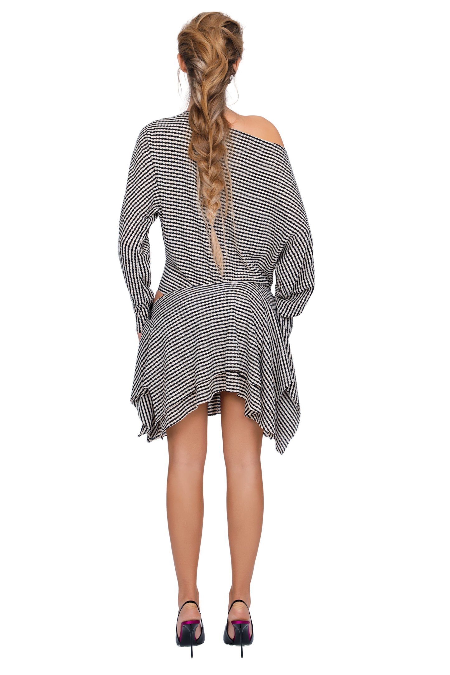 Falzarego Skater Dress - Ribbed Noir