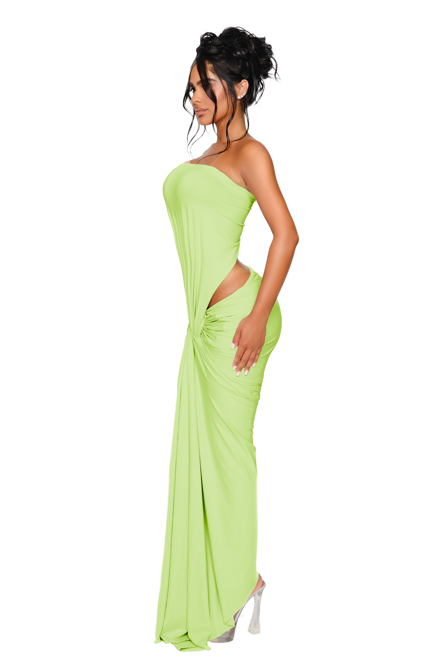 Kali Knot Dress - Soft Lime