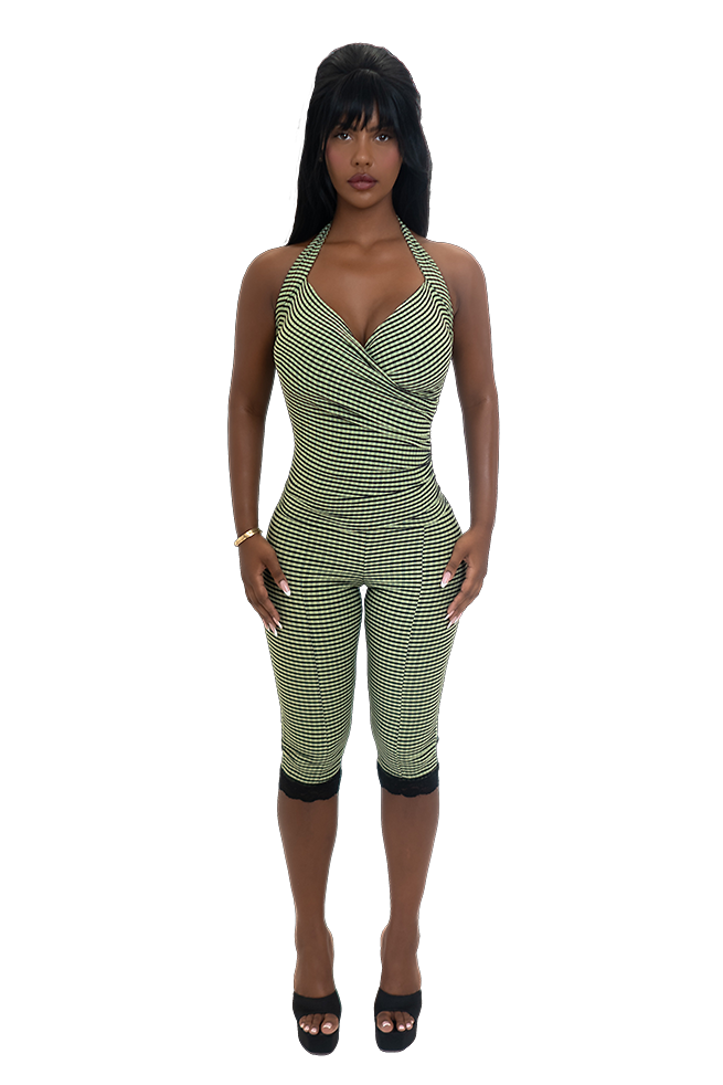 Lanai Halter Top - Moss Bite