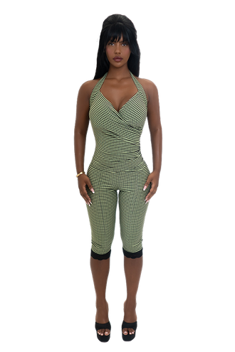Lanai Halter Top - Moss Bite