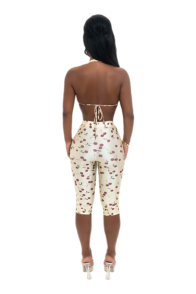 Lola High Rise Capri Leggings - Cherry Flesh