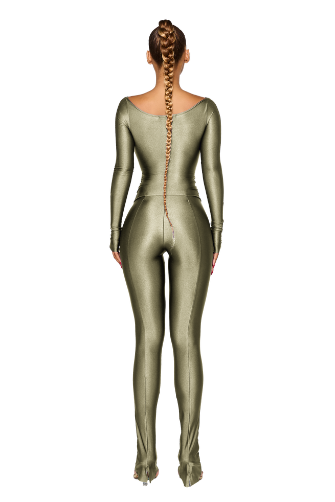 LANAI LONG-SLEEVED TOP - Olive Smoke
