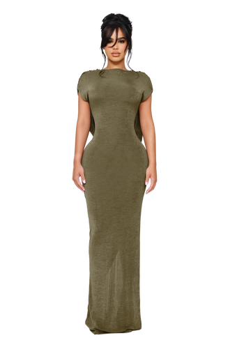 Avara Backless Maxi Dress - Thyme