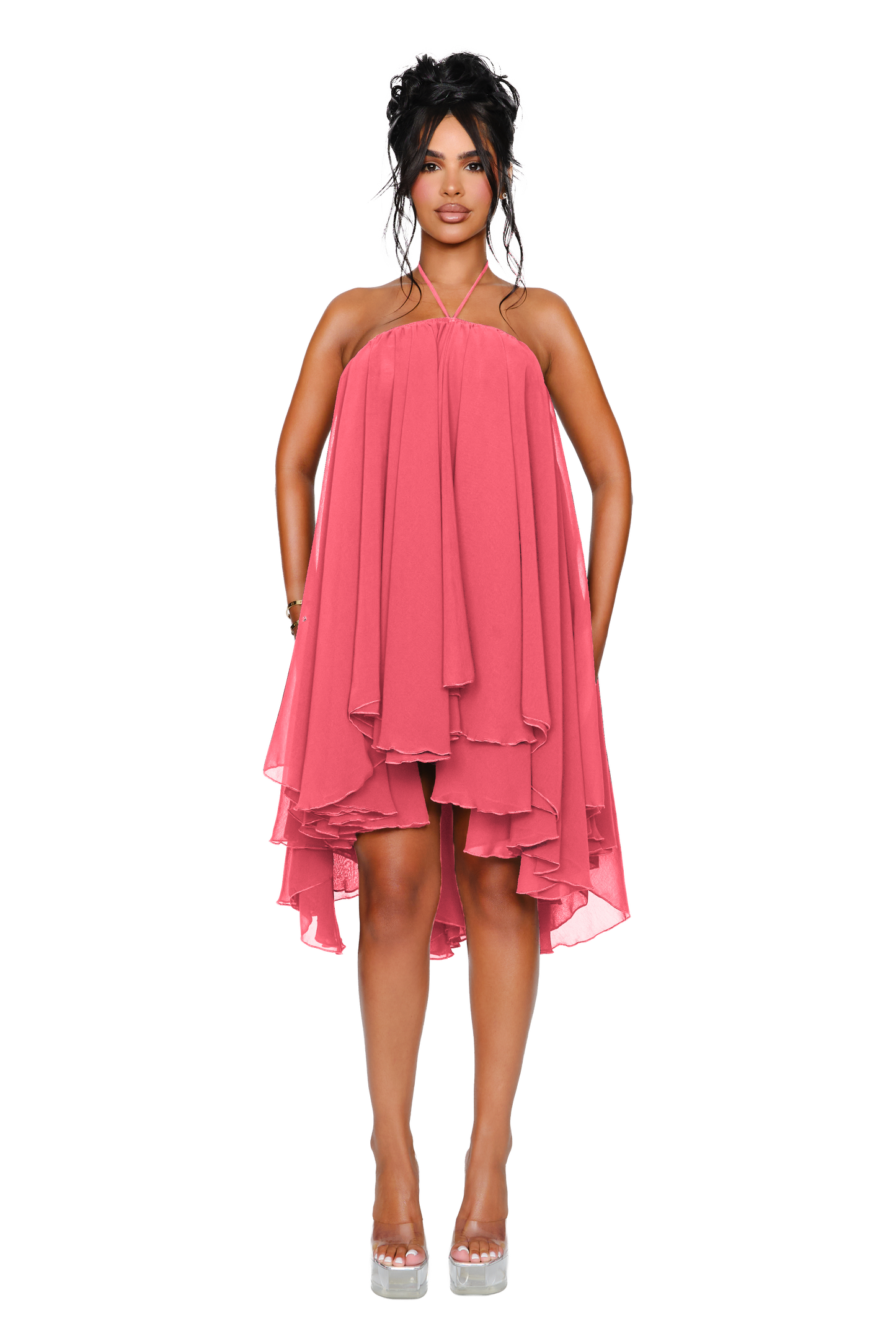 Thar Dress - Hot Coral