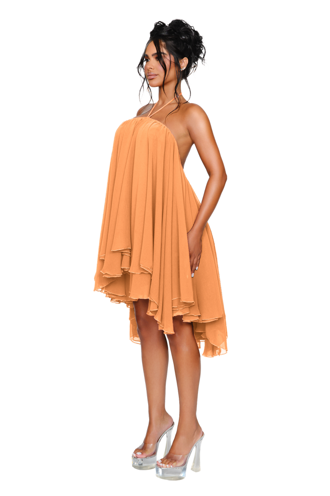 papaya orange dress August Dress