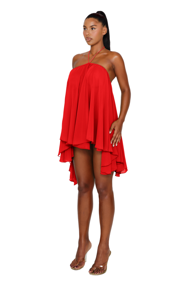 Thar Dress - Fire Lily Red