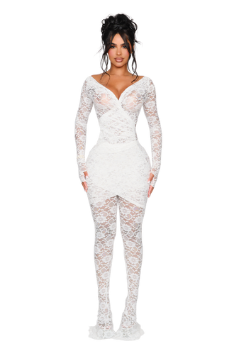 Naia Lace Leggings - White Lie