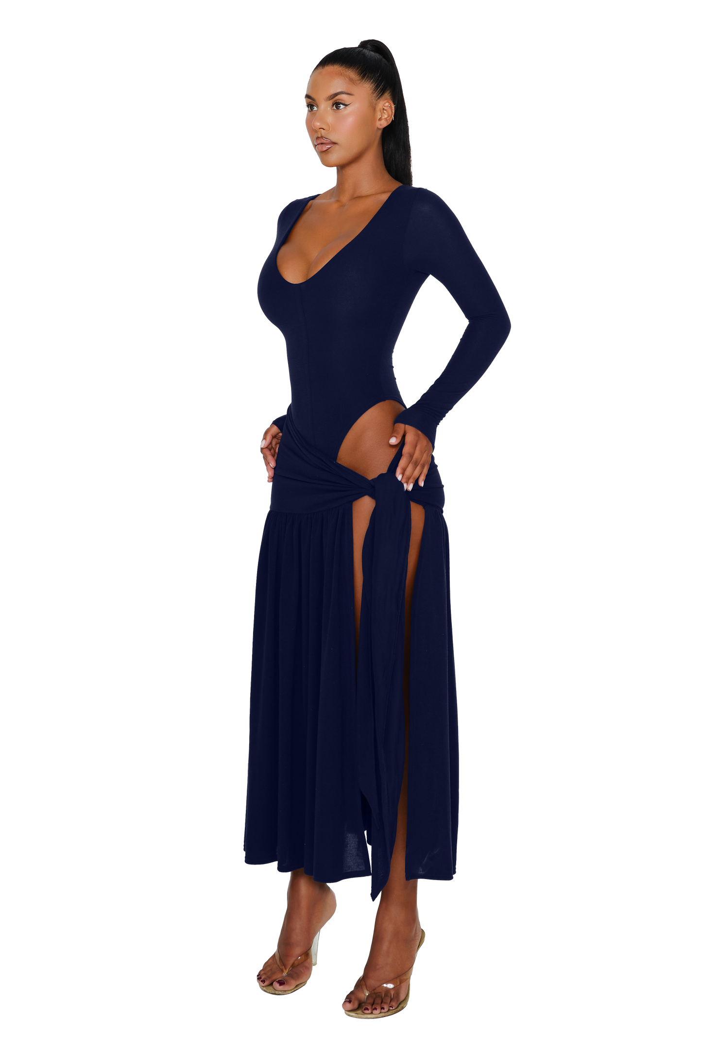 Long Sleeved Knit Atacama Dress - Deep Space