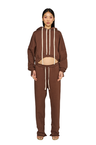 Asymmetric, Drop Crotch Tracksuit Bottoms - Teddy