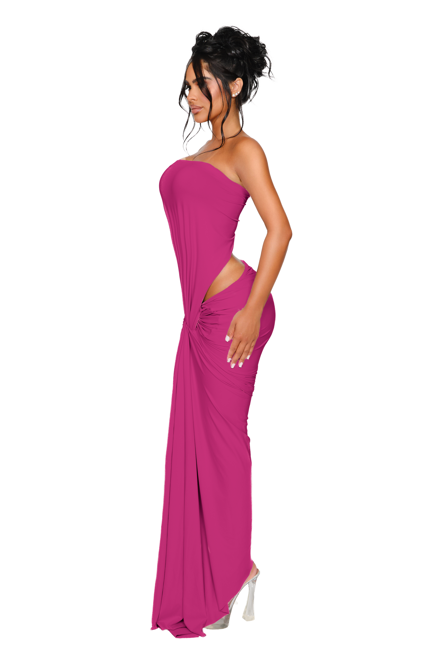 Kali Knot Dress - Electric Pink