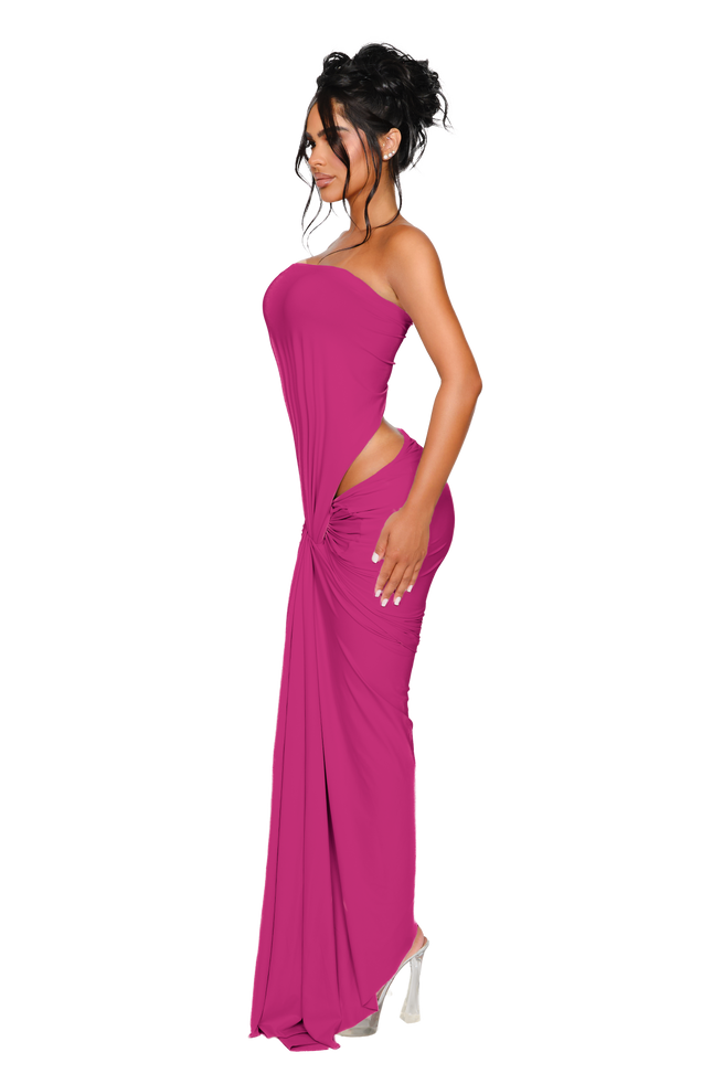 Kali Knot Dress - Electric Pink