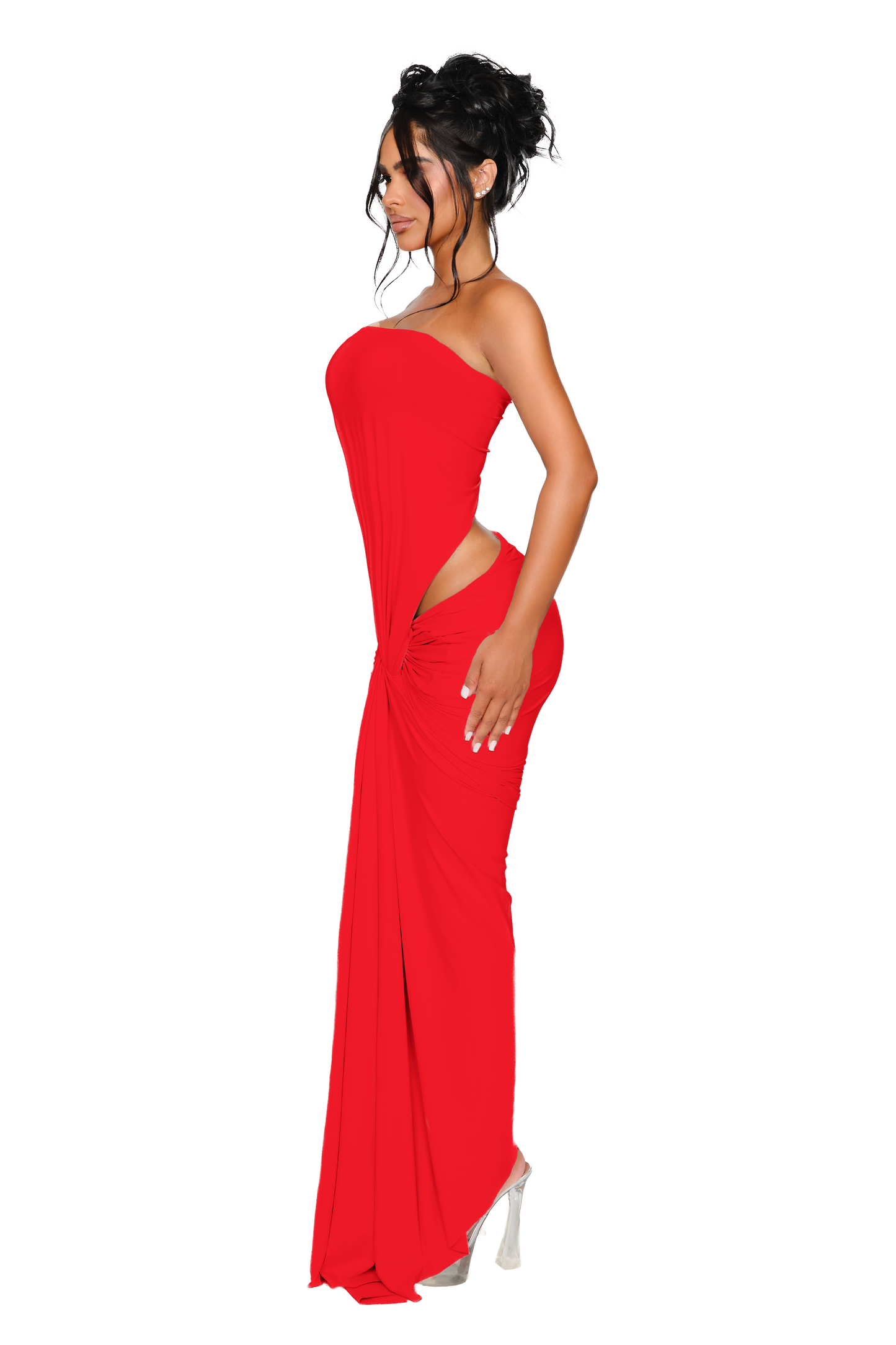 Kali Knot Dress - Flame Red