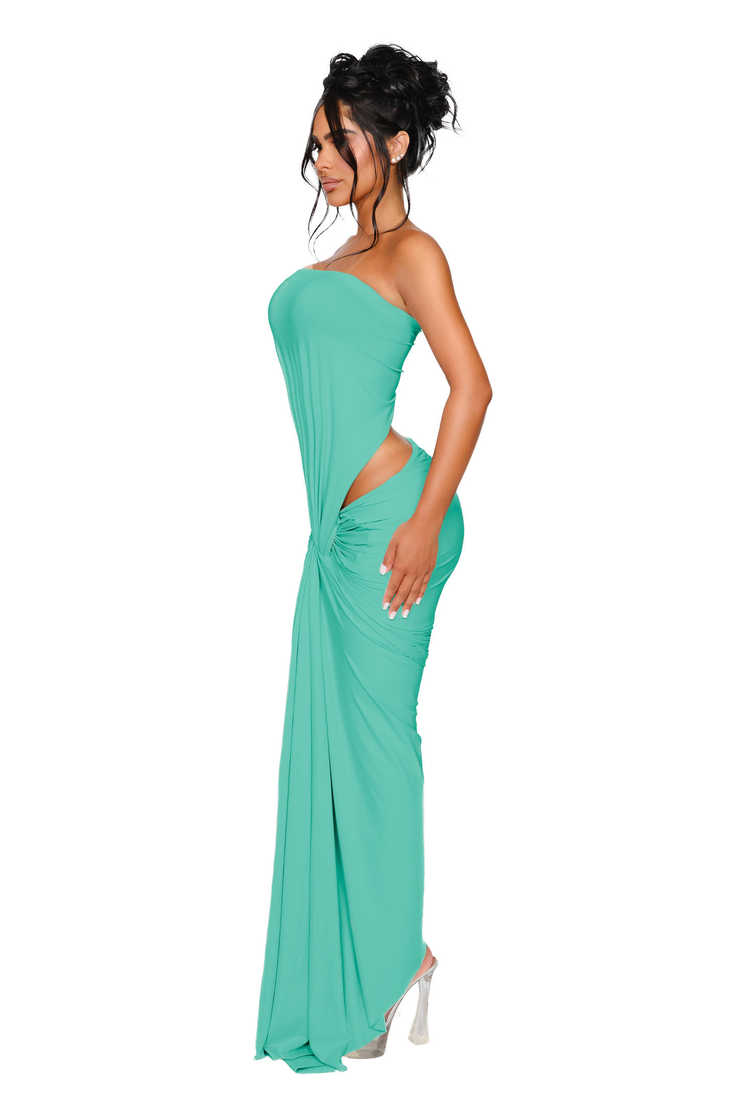 Kali Knot Dress - Cool Tide