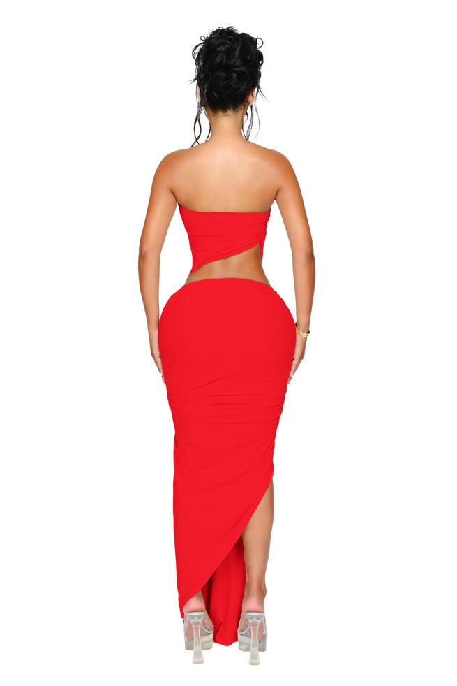 Kali Knot Dress - Flame Red