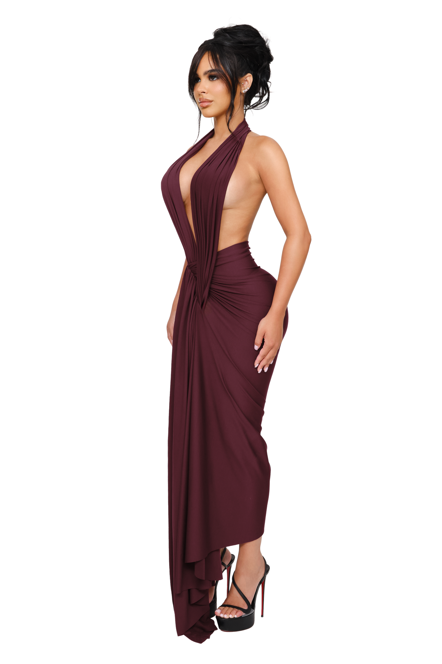 Dionè Halter Midi Dress - Chianti Stain