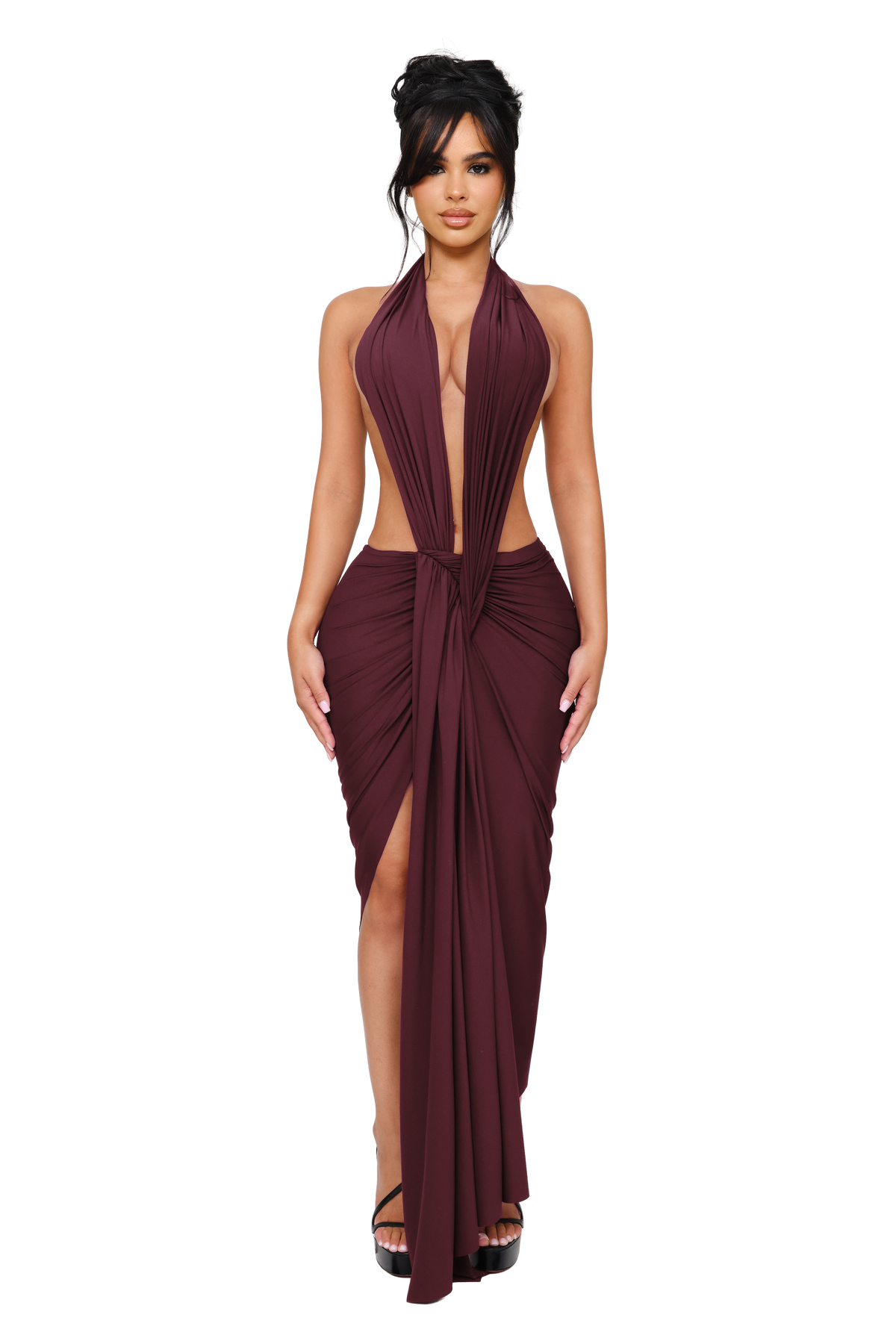 nadine formal ruched satin midi dress Dion Cocktail Ruched Satin Midi Dress Windsor giftsunder125