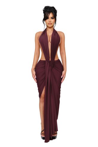 Dionè Halter Midi Dress - Chianti Stain