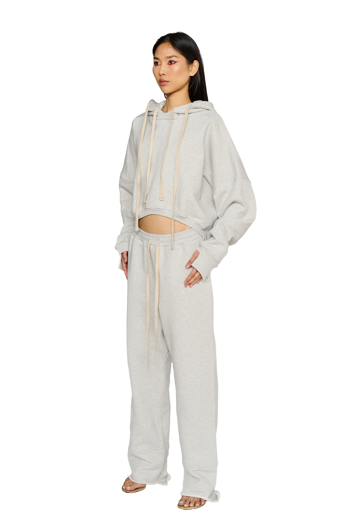 Asymmetric, Drop Crotch Tracksuit Bottoms - Cloud