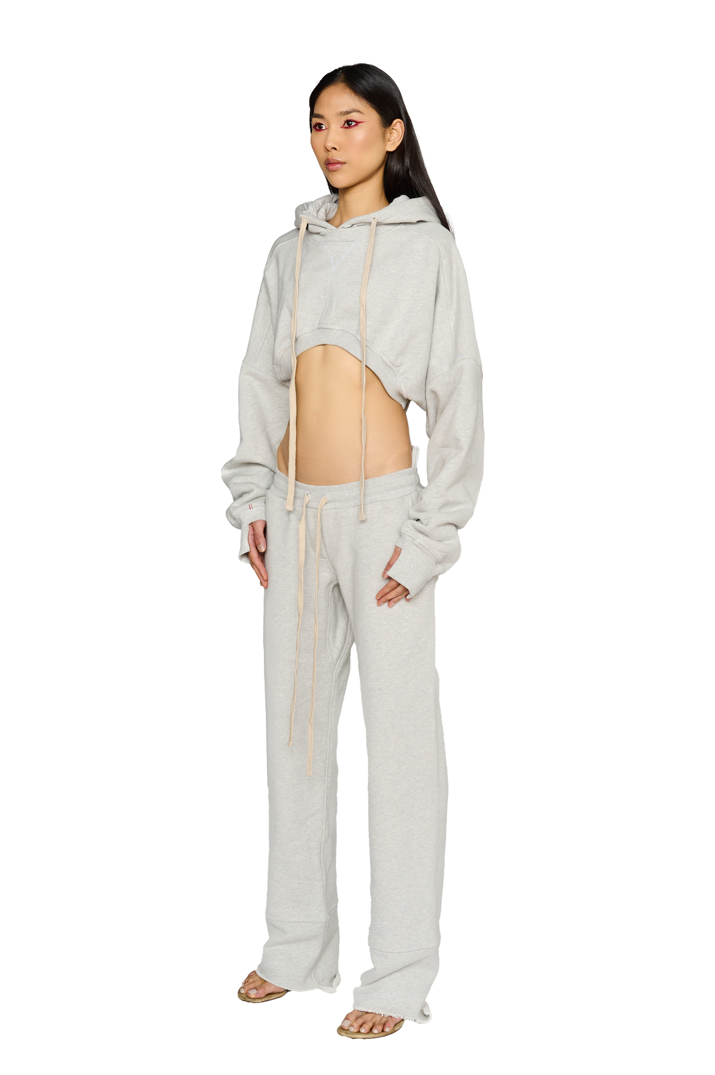 Asymmetric, Fitted Crotch Tracksuit Bottoms - Cloud