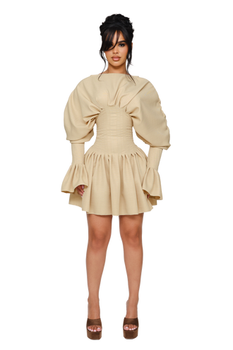 Dusk Draped Mini Dress - Dusted Shell