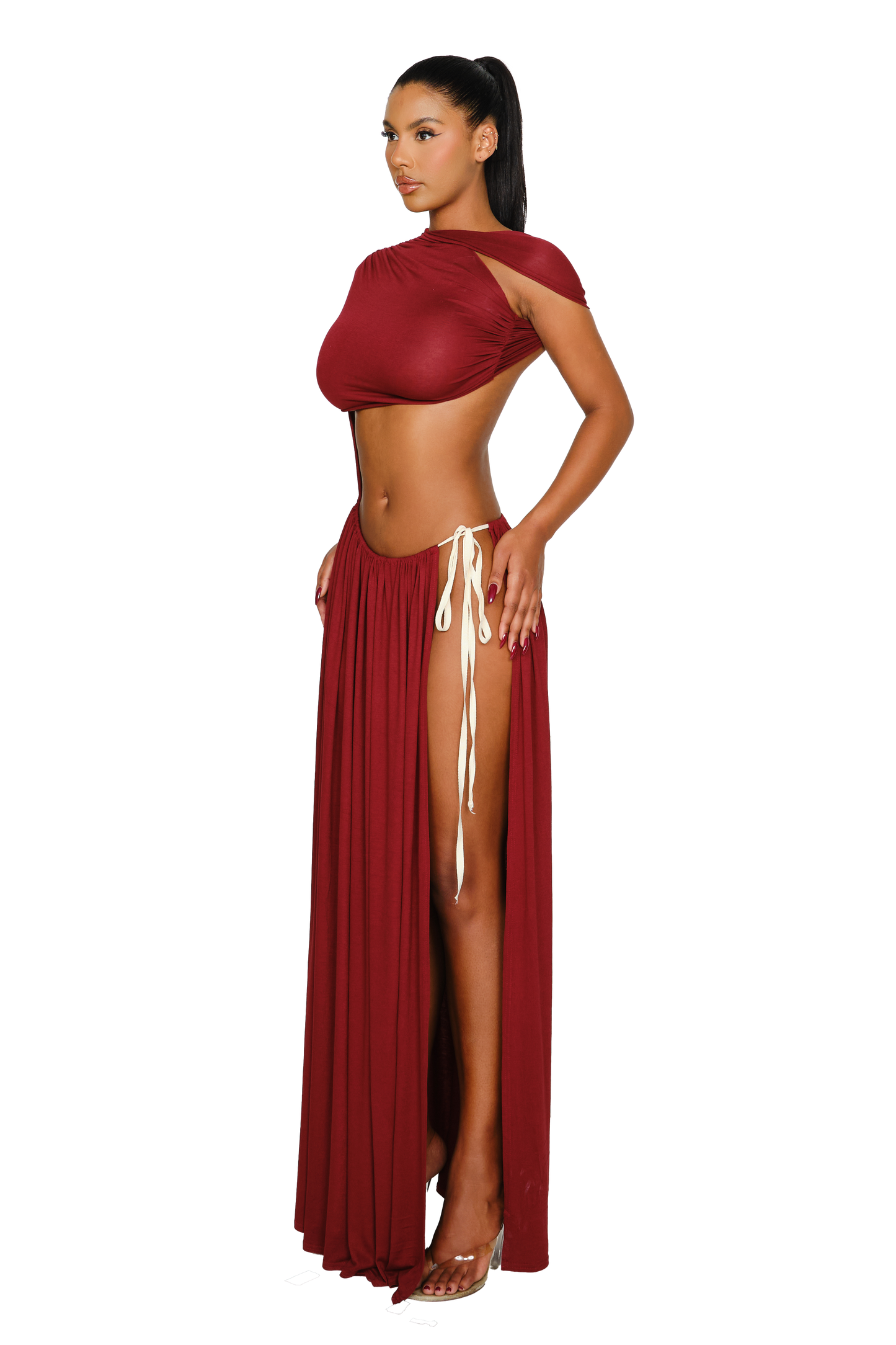 Caroni Dress - Wine Stained