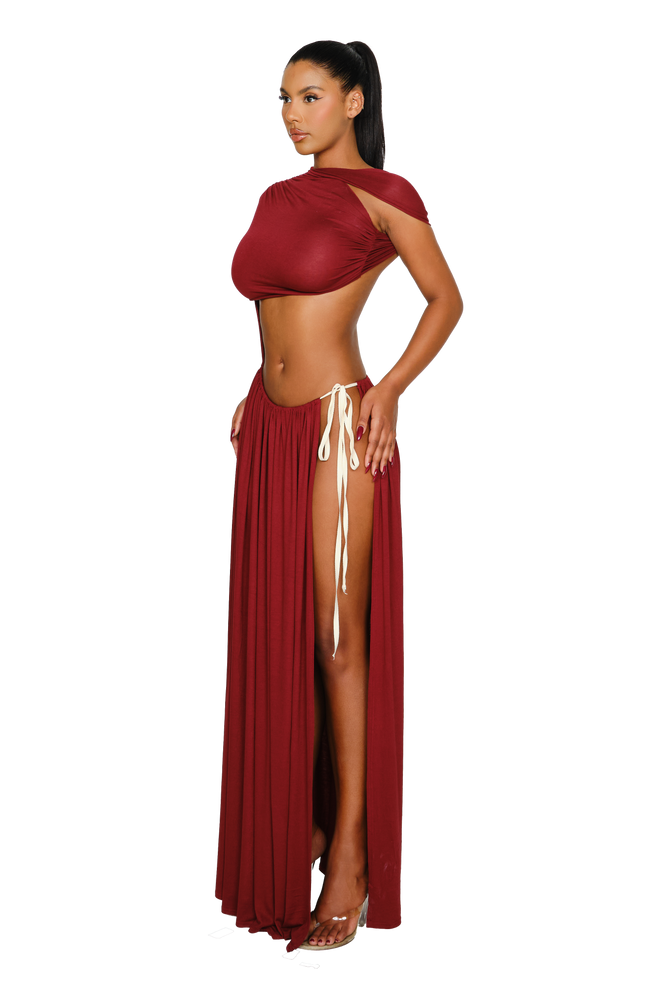 Caroni Dress - Wine Stained