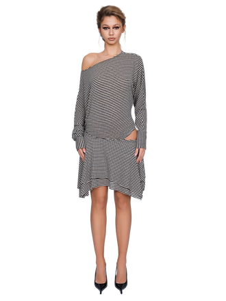 Falzarego Skater Dress - Ribbed Noir