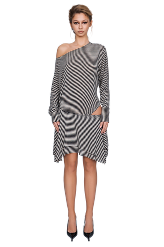 Falzarego Skater Dress - Ribbed Noir
